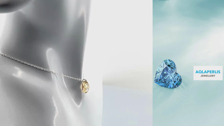 Aqlaperlis Jewellery: November Topaz Birthstone Crystal Necklace Sterling Silver