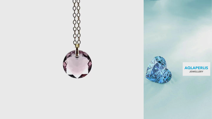 Aqlaperlis Jewellery: June Light Amethyst Birthstone Crystal Necklace Gold Vermeil