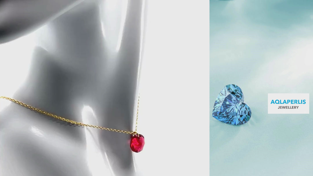 Aqlaperlis Jewellery: January Garnet Birthstone Crystal Necklace Gold Vermeil
