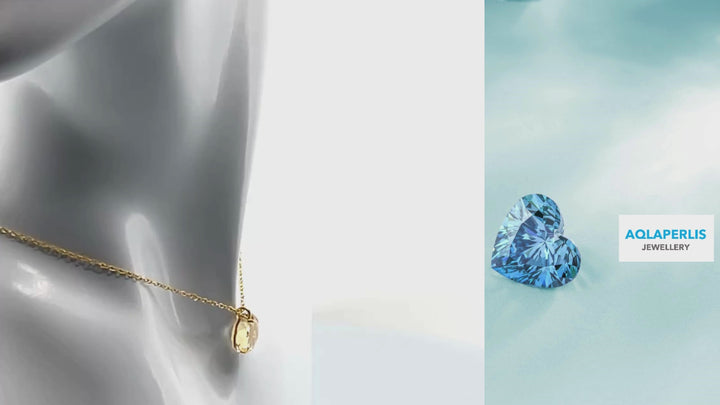 Aqlaperlis Jewellery: November Topaz Birthstone Crystal Necklace Gold Vermeil
