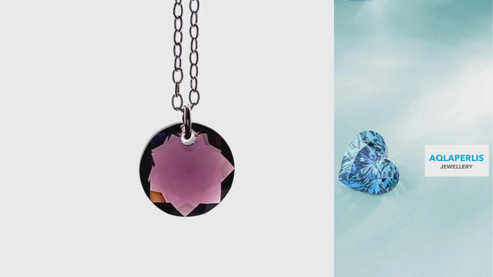 Aqlaperlis Jewellery: February Amethyst Birthstone Crystal Necklace Sterling Silver