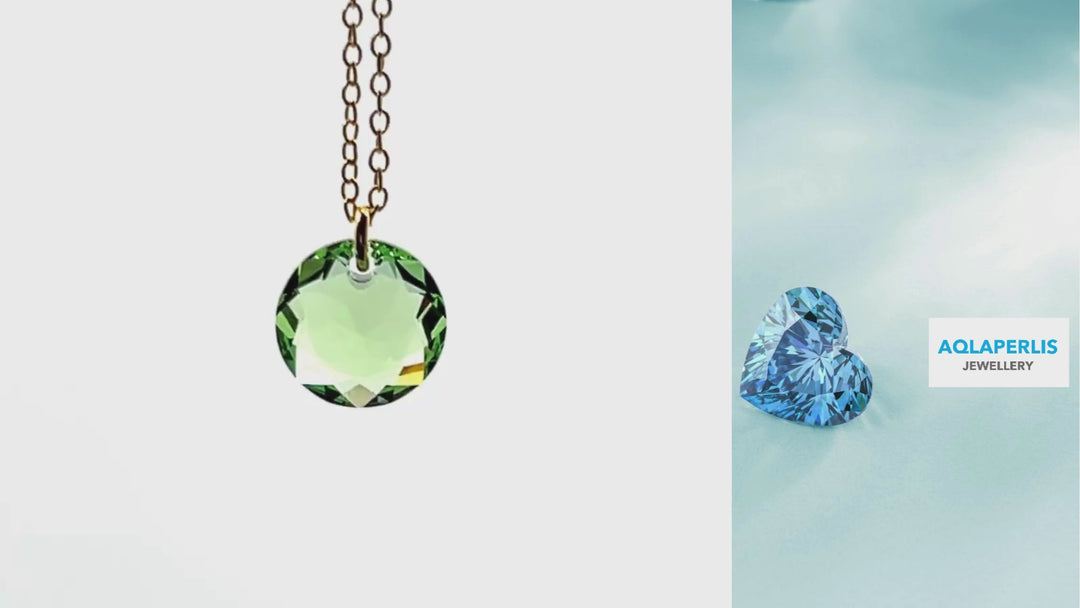 Aqlaperlis Jewellery: August Peridot Birthstone Crystal Necklace Gold Vermeil