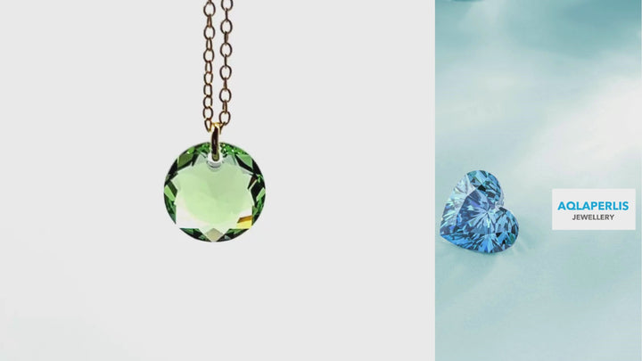 Aqlaperlis Jewellery: August Peridot Birthstone Crystal Necklace Gold Vermeil