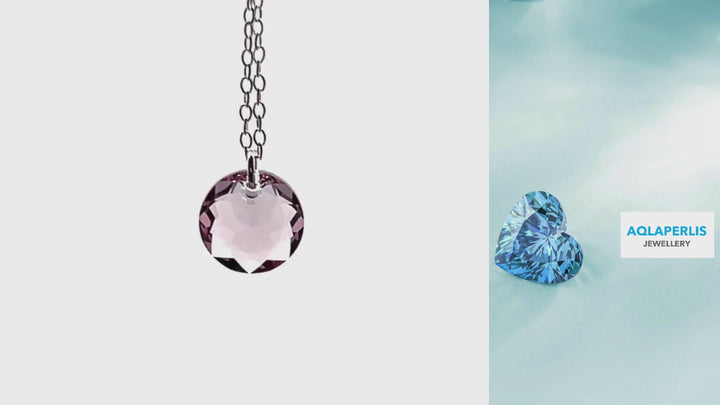 Aqlaperlis Jewellery: June Light Amethyst Birthstone Crystal Necklace Sterling Silver
